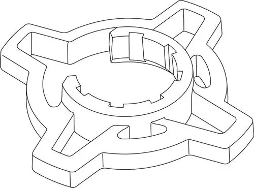 Handgriff zur Einstellung, geeignet für bestimmte Modelle von IMI Hydronic Engineering. Geometrisches Design mit Ausschnitten zur einfachen Handhabung.